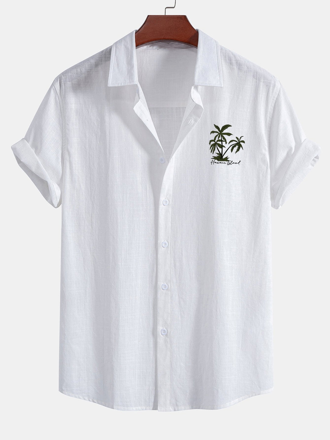 Completo Effetto Lino con Camicia Hawaii Palm e Pantaloncini Estivi