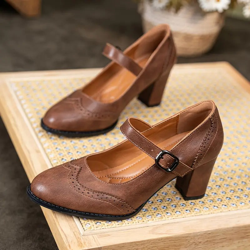 Dorka | Scarpe con Tacco in Pelle con Fibbia