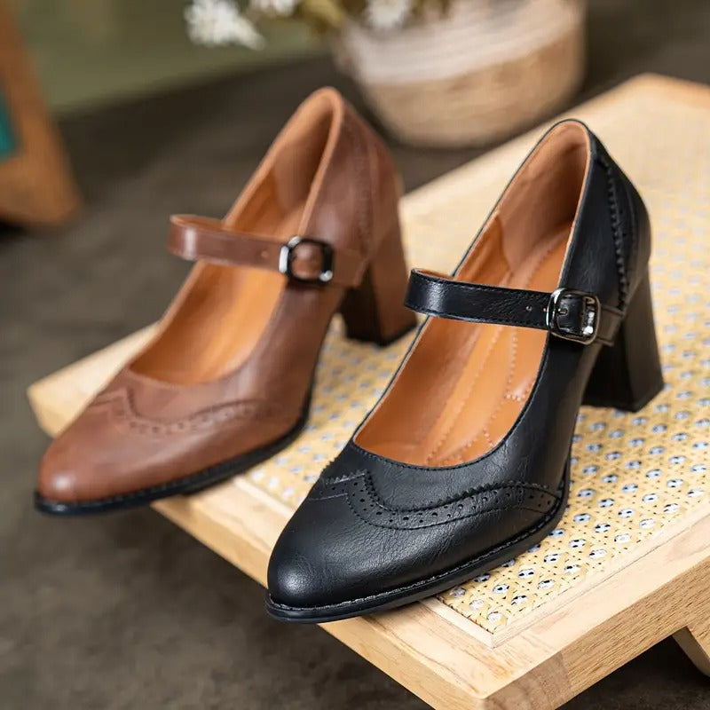 Dorka | Scarpe con Tacco in Pelle con Fibbia