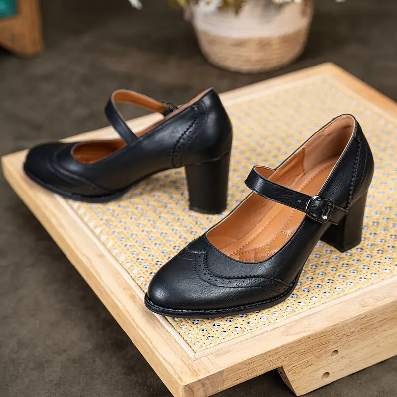 Dorka | Scarpe con Tacco in Pelle con Fibbia