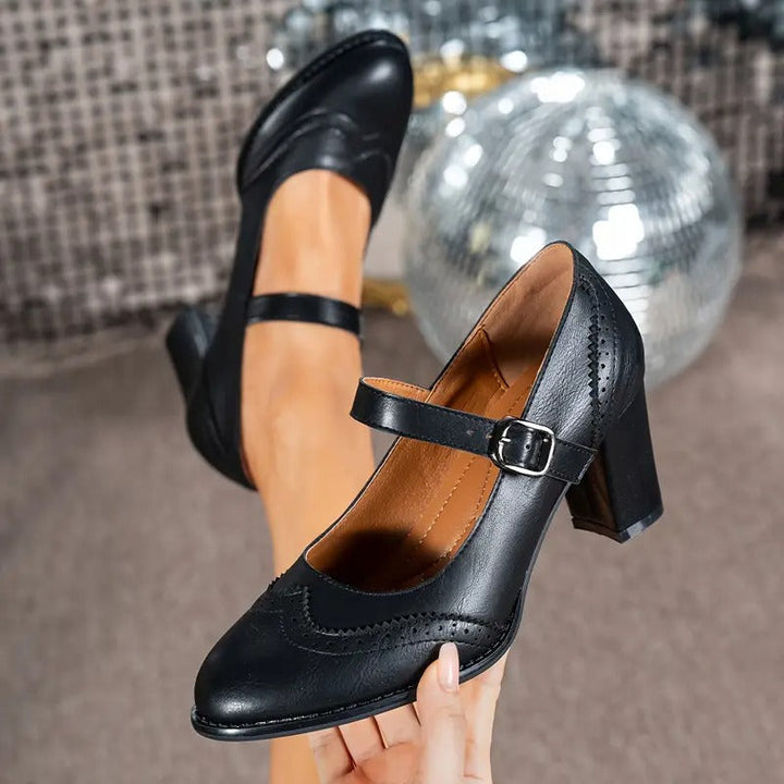 Dorka | Scarpe con Tacco in Pelle con Fibbia