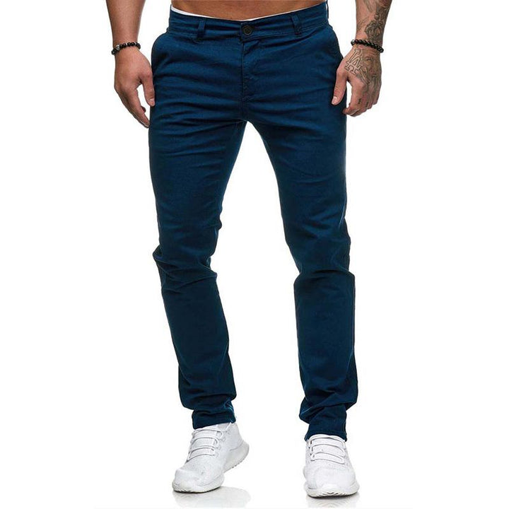 Pantaloni Casual da Uomo a Tinta Unita Slim Fit