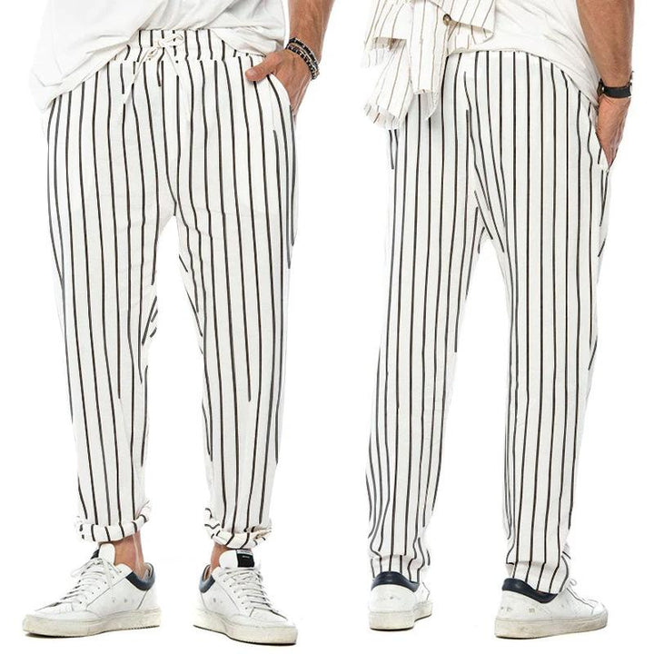 Pantaloni Casual da Uomo a Righe Verticali – Taglio Dritto e Stile Trendy