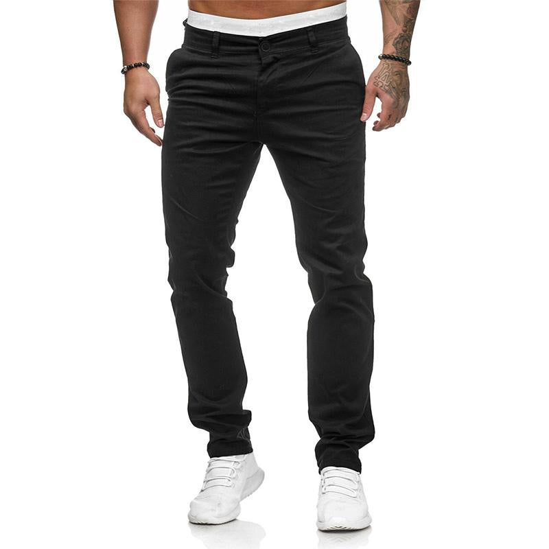 Pantaloni Casual da Uomo a Tinta Unita Slim Fit