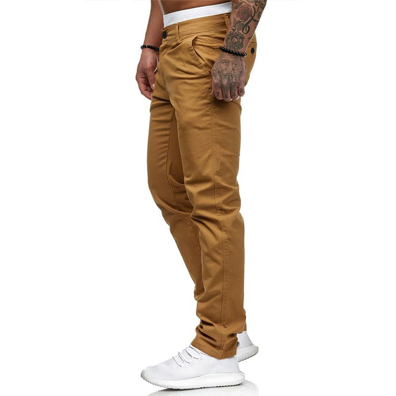 Pantaloni Casual da Uomo a Tinta Unita Slim Fit