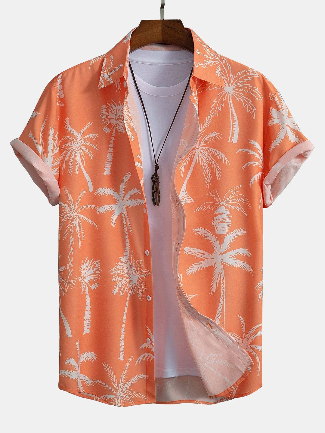 Completo Estivo Arancione con Camicia a Palma e Pantaloncini
