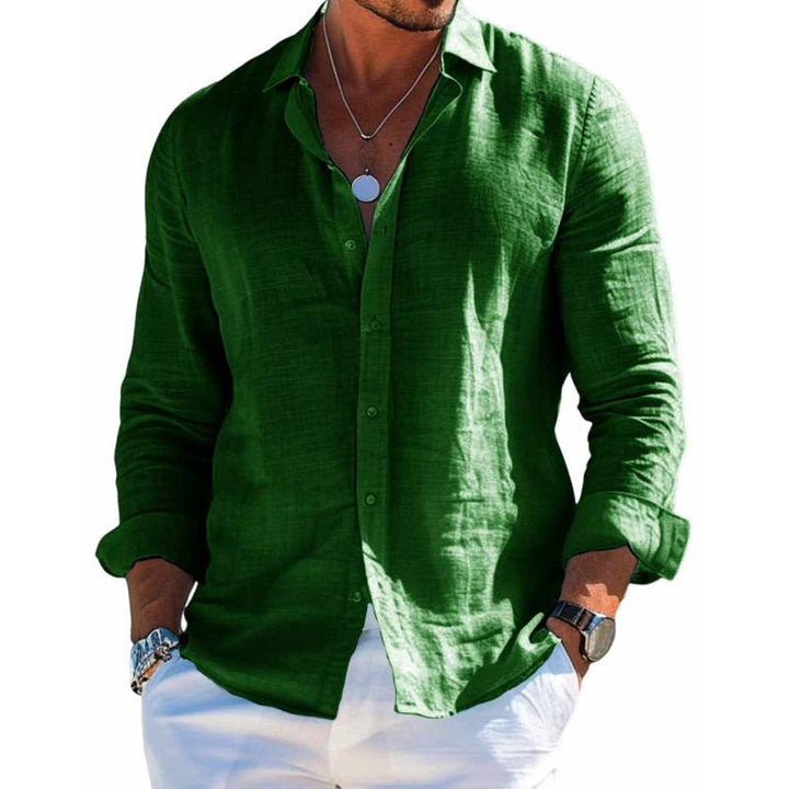 Camicia da Uomo a Maniche Lunghe – Stile Casual e Tinta Unita