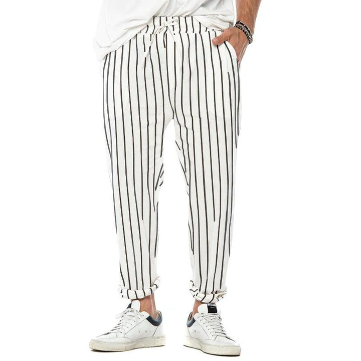 Pantaloni Casual da Uomo a Righe Verticali – Taglio Dritto e Stile Trendy