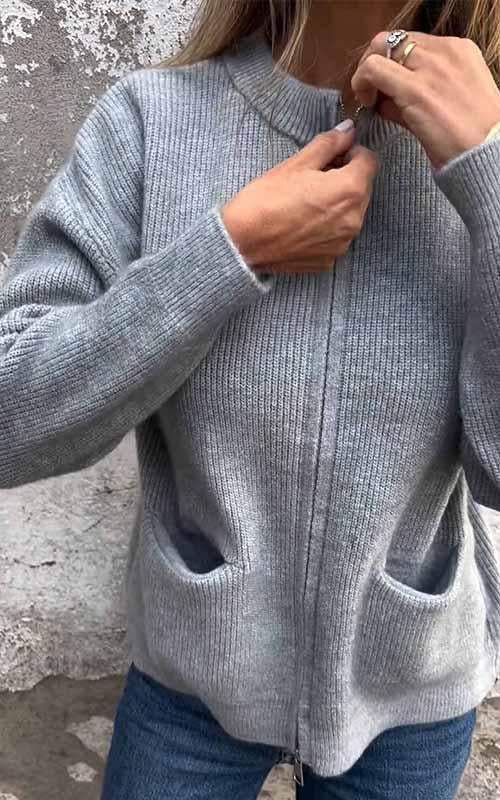 VIANELLA | Cardigan in Maglia Morbido con Zip