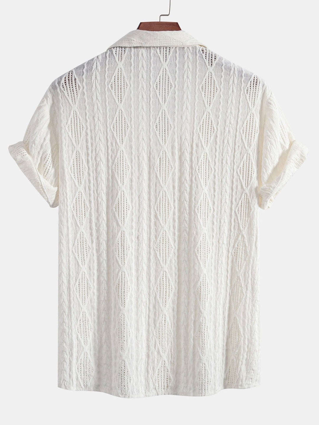 Completo Estivo con Camicia Jacquard Geometrica e Pantaloni in Lino