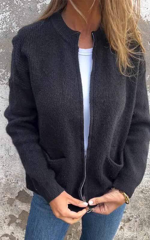 VIANELLA | Cardigan in Maglia Morbido con Zip