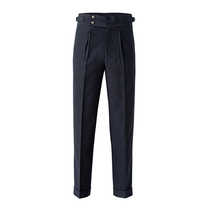 Pantaloni da Uomo Stile Inglese a Vita Alta con Gamba Dritta – Linea Elegante e Raffinata