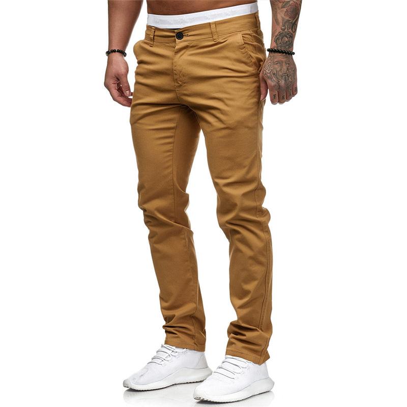 Pantaloni Casual da Uomo a Tinta Unita Slim Fit