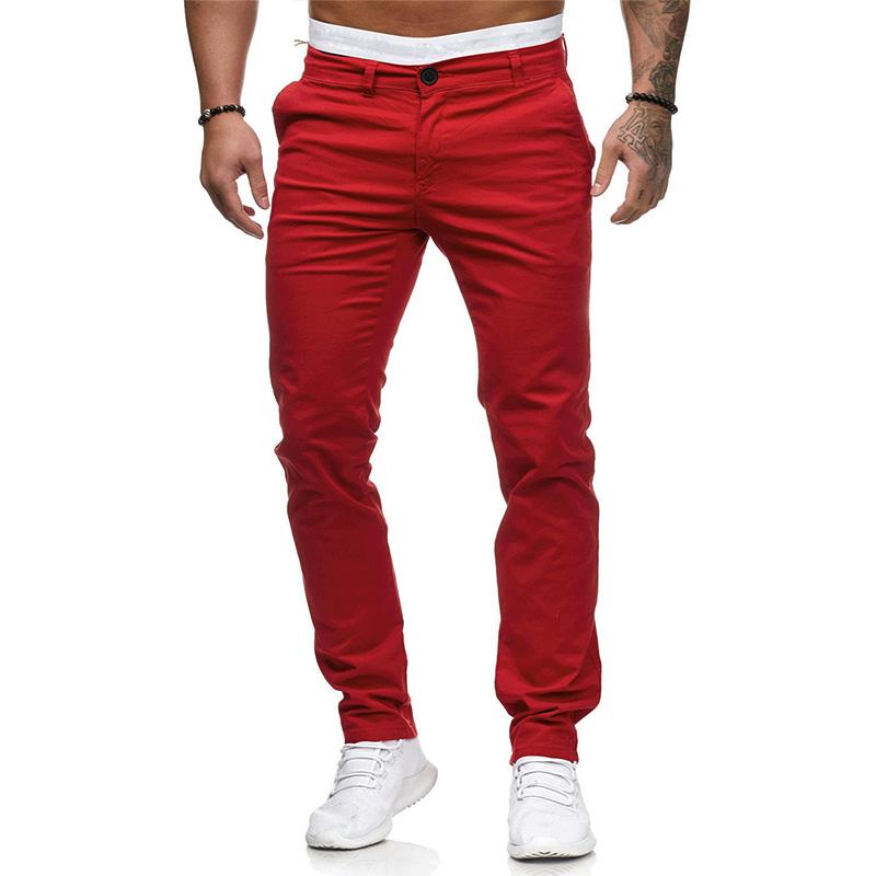 Pantaloni Casual da Uomo a Tinta Unita Slim Fit