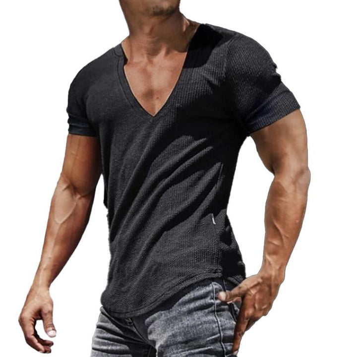T-Shirt da Uomo Slim Fit – Scollo a V e Maniche Corte, Stile Sportivo