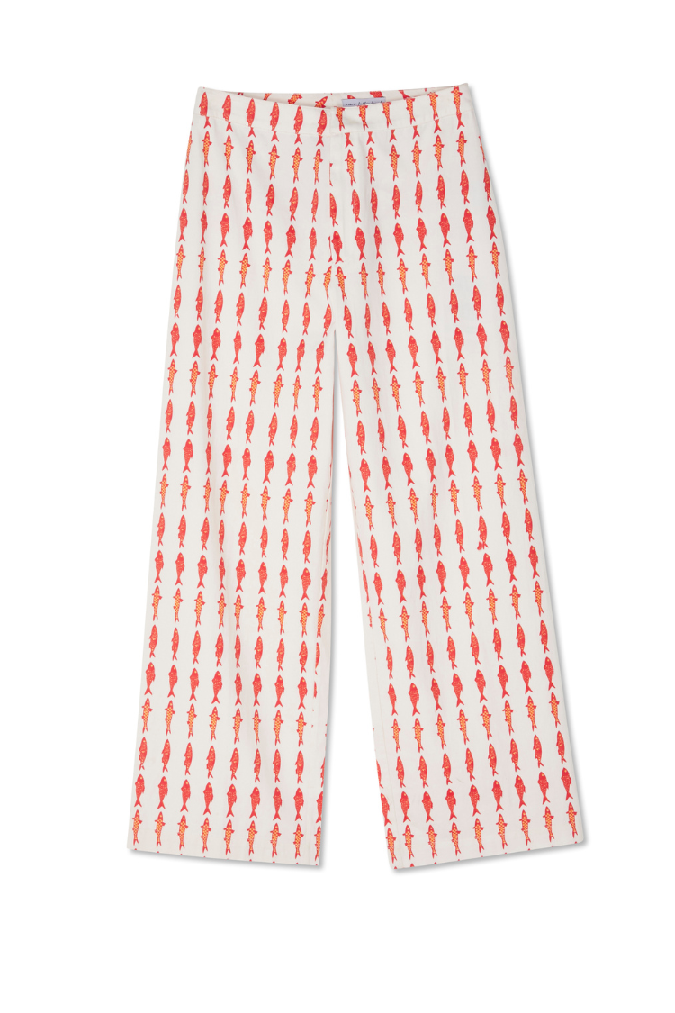 Pantaloni Estivi a Vita Alta con Elastico Posteriore – Stampa Portafortuna