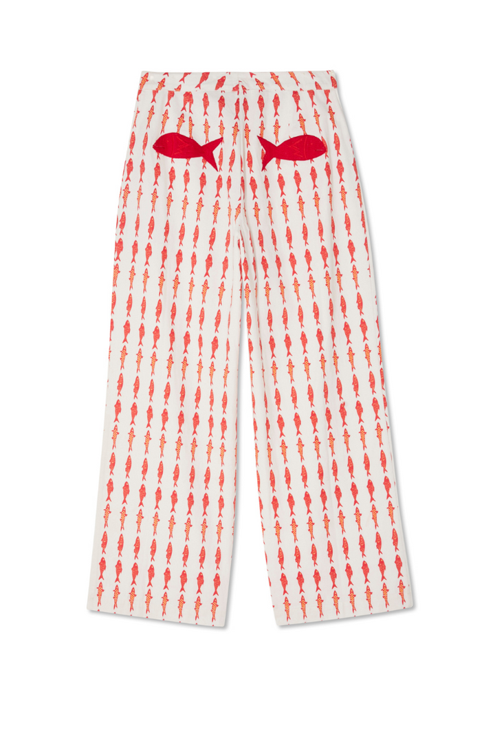 Pantaloni Estivi a Vita Alta con Elastico Posteriore – Stampa Portafortuna