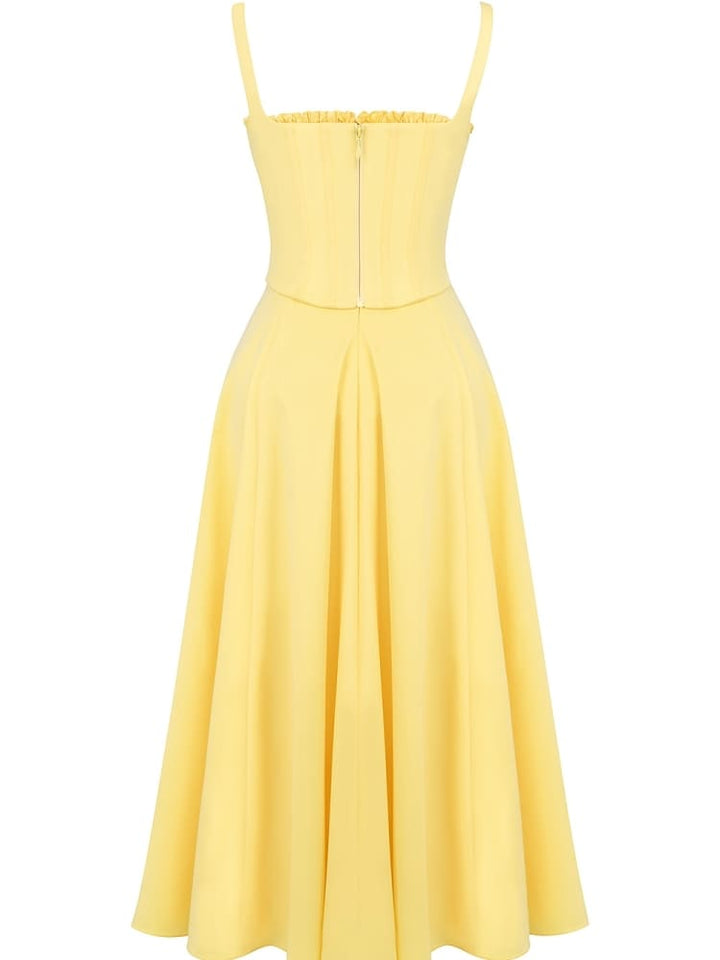 Marily | Abito Midi in Cotone con Corsetto Rimovibile