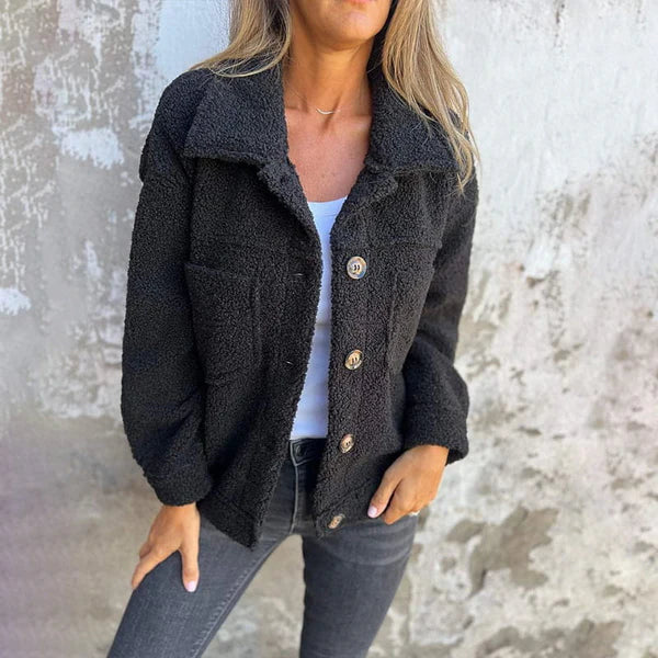 Renata - Giacca corta in lana con revers