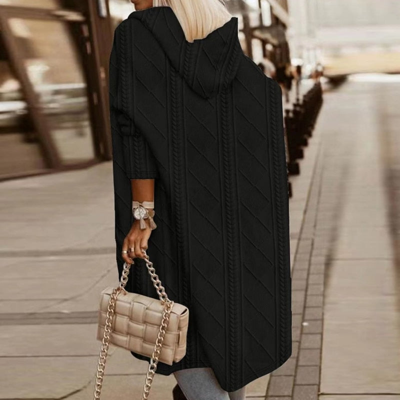 Jelone | Cardigan Lungo con Cappuccio