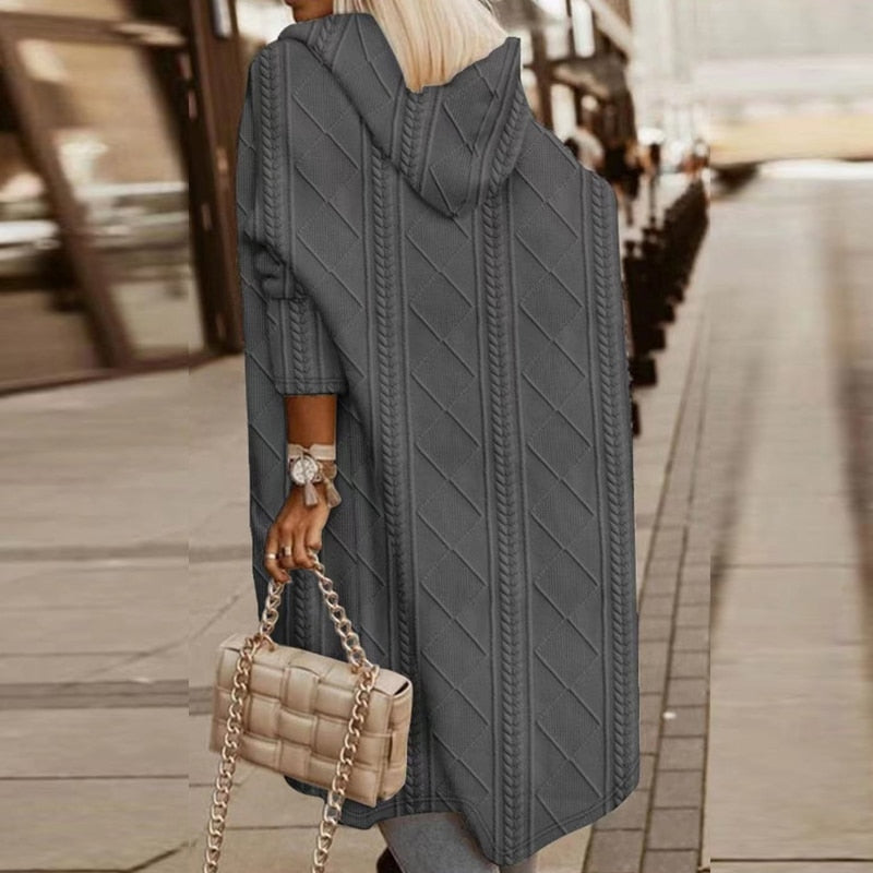Jelone | Cardigan Lungo con Cappuccio